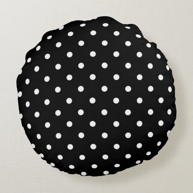 Coussins Ronds Pois noir et blanc (Dos)