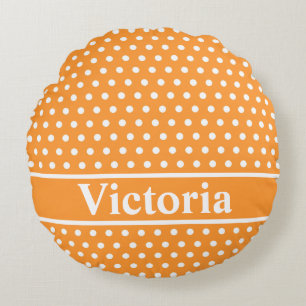Coussins Ronds Pois orange