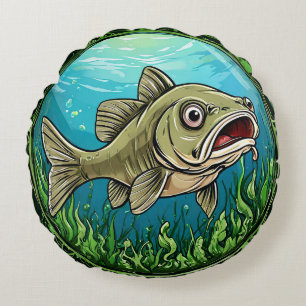 Coussins Ronds Poisson dans une scène sous-marine