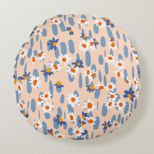 Coussins Ronds Poissons botaniques : Motif Vintage sans couture.