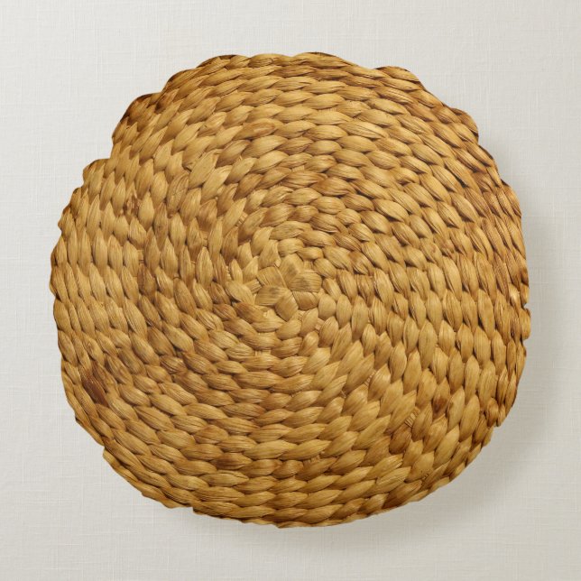 Coussins Ronds Poitrine tissée : Authenticité Brown texturée (Devant)