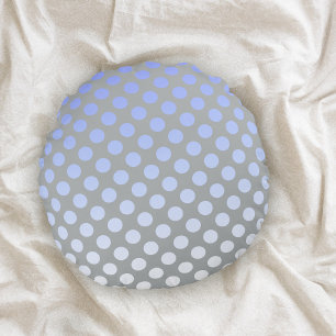 Coussins Ronds Polkadot Blue Silver