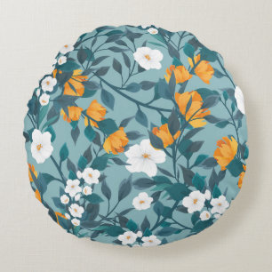 Coussins Ronds Pomme Florale : Motif en floraison Motif.