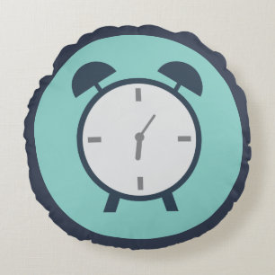Coussins Ronds Pop Art Alarm Clock Bleu
