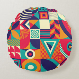 Coussins Ronds Pop formes géométriques abstraites, motif transpar
