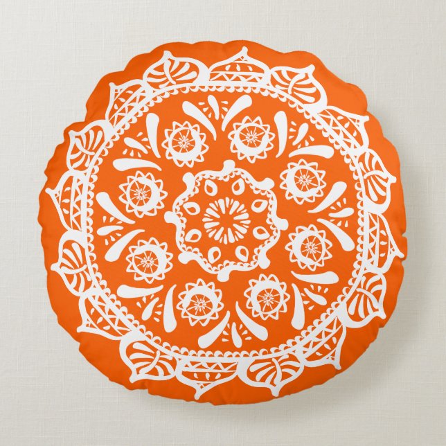 Coussins Ronds Poppy Mandala (Devant)