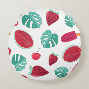 Coussins Ronds Popsicle, cerise, fraise et pastèque