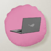 Coussins Ronds Portable gris avec logo d'oiseau (Dos)