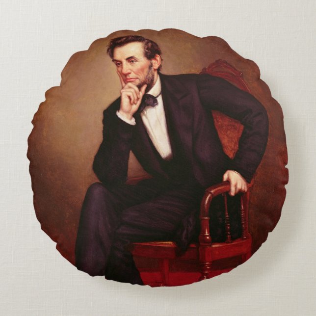 Coussins Ronds Portrait d'Abraham Lincoln (Devant)