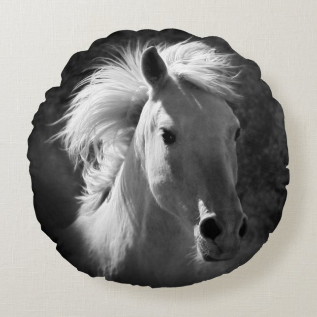 Coussins Ronds Portrait de cheval V (Devant)