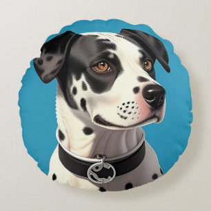Coussins Ronds Portrait de chien dalmate