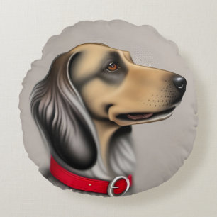 Coussins Ronds Portrait de compagnie élégant de chien Décoration