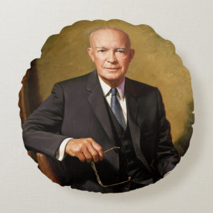 Coussins Ronds Portrait officiel du président Dwight Eisenhower à