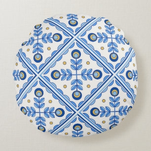 Coussins Ronds Portugal traditionnel Lisbonne azulejo céramique c