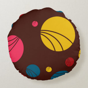 Coussins Ronds Positif, ludique, heureux, moderne, cercles d'art