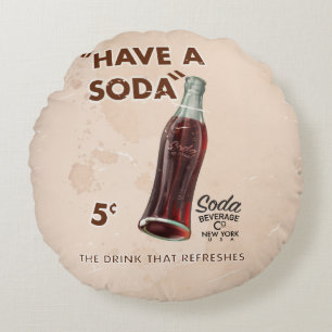 Coussins Ronds Poster vintage Soda
