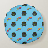 Coussins Ronds Pot de dessin en or arc-en-ciel (Dos)