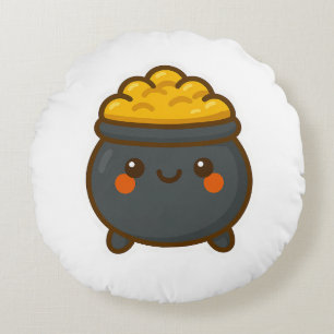 Coussins Ronds Pot d'or Kawaii
