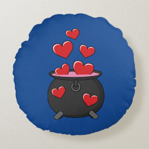 Coussins Ronds Potion d'amour des coeurs