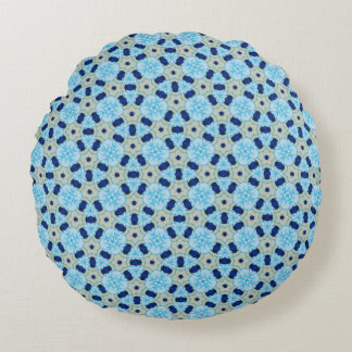 Coussins Ronds Pouf Rond Harmony Blue Petal