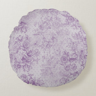 Coussins Ronds pourpre rustique, lavande chic et pâle minable