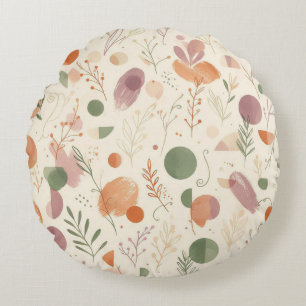 Coussins Ronds Poussière de Terracotta Brûlée Sage Boho Ligne de
