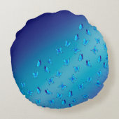 Coussins Ronds Poutres et papillons bleus Abstraits (Dos)