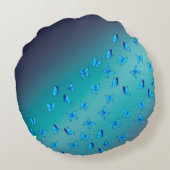 Coussins Ronds Poutres et papillons verts Abstraits (Dos)