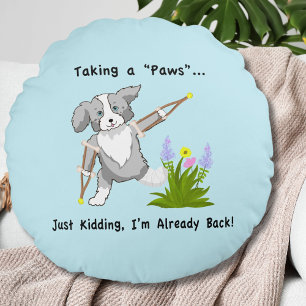 Coussins Ronds Prendre une "patte" Collie sur les croix