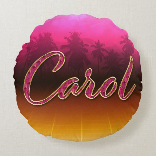 Coussins Ronds Prénom de Carol (Devant)