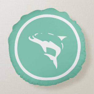 Coussins Ronds Presque bleu turquoise DOLPHIN nautique