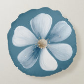 Coussins Ronds Pretty Blue Flower (Dos)