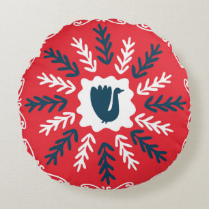 Coussins Ronds Printemps, Joyeux Noël folk art carré doodart jusq