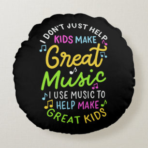 Coussins Ronds Professeur de Musique - Aide aux Enfants pour Fair