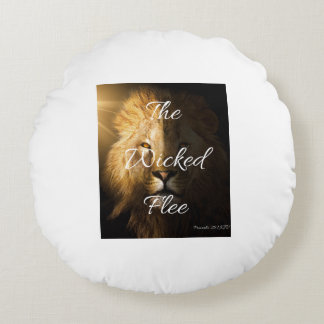 Coussins Ronds Proverbes de la fuite des méchants 28:1 KJV