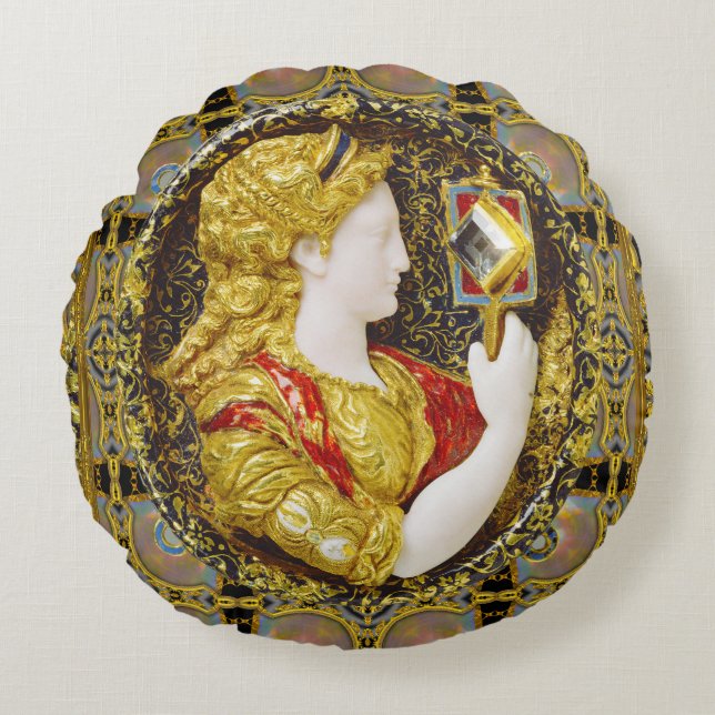 Coussins Ronds Prudence Vieux Monde Élégant (Devant)