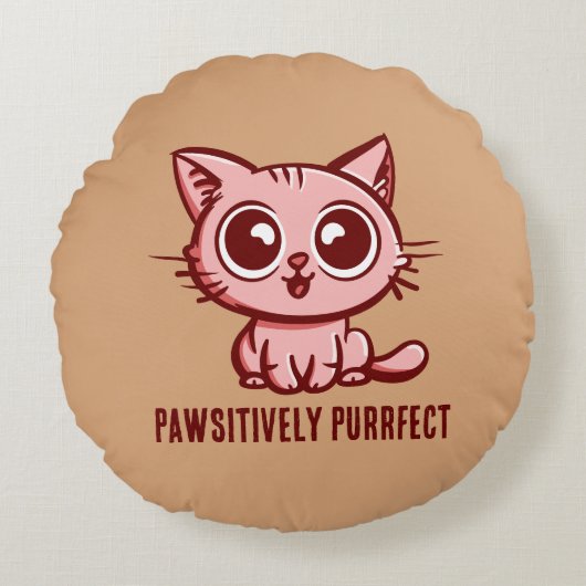 Coussins Ronds Puissant, Beau Manga Kitten (Devant)