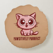 Coussins Ronds Puissant, Beau Manga Kitten (Dos)