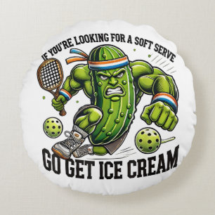 Coussins Ronds Pun drôle pour amateur de Pickleball avec un pickl