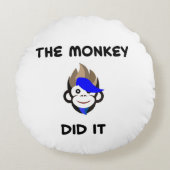 Coussins Ronds Punk Monkey mignon pépinière d'animaux décor de ch (Devant)