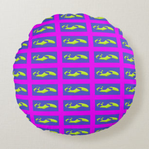 COUSSINS RONDS PURPLE ET ROYAL BLUE ART MODÈLE
