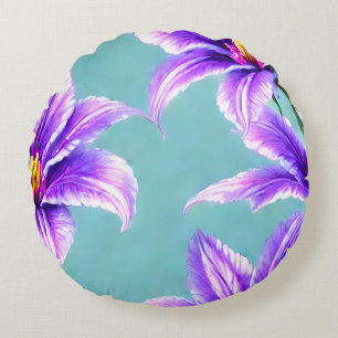 Coussins Ronds Purple Lilly du Motif de la Vallée