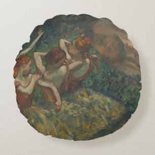 Coussins Ronds Quatre Danseurs, Peinture impressionniste, Edgar D