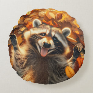Coussins Ronds Raccoon Silly Fall