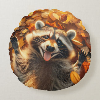 Coussins Ronds Raccoon Silly Fall
