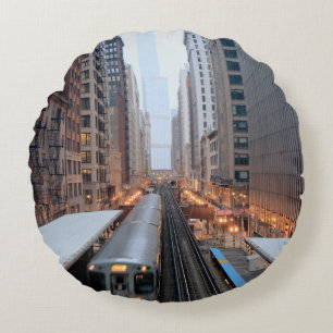 Coussins Ronds Rail élevé Chicago du centre au-dessus de Wabash