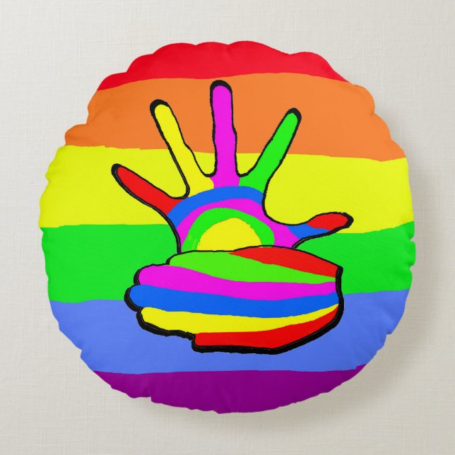 Coussins Ronds Rainbow LGBT love (Devant)