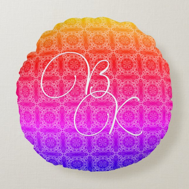 Coussins Ronds Rainbow Pastel (Devant)