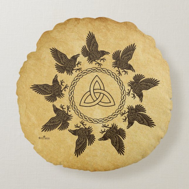 Coussins Ronds Ravens Circle Dance (Devant)