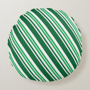 Coussins Ronds Rayure verte de menthe poivrée